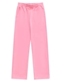 Pink men's relaxed fit stretch casual pants with elastic waist and side pockets - Pink