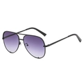 Lunettes aviateur classiques avec monture en métal noir et verres dégradés violets, vue 45° - C3-Monture Noire Dégradé Violet