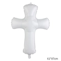 White cross aluminum foil balloon for baby shower baptism party decor 61x87cm - Cross White