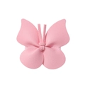 Pink butterfly hair clip made of textured synthetic leather for women and girls - Deep Pink