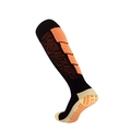 Herren-Fußball-Kniestrümpfe mit Anti-Rutsch-Noppen in Schwarz-Orange mit Geometrie-Muster - Erwachsene (38-44) / Schwarz Orange (CJM611)