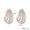 Orecchini a conchiglia a spirale argento misura 2,3cm x 2,1cm e peso 16g in dettaglio - Grande (2.3x2.1cm) / Argento (44712)