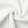 Close-up of white ribbed knit fabric showing soft texture and high elasticity detail - S / Off White