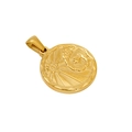 Golden titanium steel zodiac sun and moon round pendant with embossed celestial design - Scorpio - Single Pendant