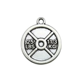 Silver barbell weight plate pendant 25 lbs design for fitness gym sports jewelry - 25LBS Weight Plate