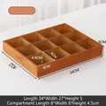 Retro 12-grid wooden organizer tray for desktop storage, 34x27x5cm solid wood finish - Retro 12 Grids