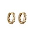 Gouden oorringen met micro-pave zwarte en witte zirkoon in luipaardpatroon - Basis Creolen / Goud