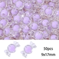 Purple candy-shaped acrylic beads with clear shell for DIY jewelry making 50pcs - Purple Transparent Candy (50pcs)