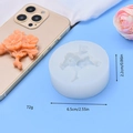Detail of 3D hibiscus silicone mold with dimensions and finished orange floral craft - Round Flower Shape (7)