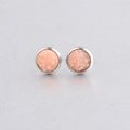 Close-up of 8mm pink starry resin earrings with silver stainless steel border - Pale Pink (14)