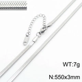 Collana a catena piatta in acciaio inossidabile argento 550x3mm con chiusura a moschettone - 3mm x 55cm / Argento