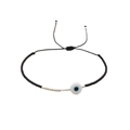 Bracelet œil porte-bonheur tissé à la main avec perle bleue et cordon noir réglable - Noir-Tube d'Argent Mauvais Œil