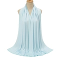 Light blue mercerized cotton scarf featuring a long draped design and soft texture - Light Blue