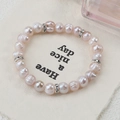 Elegantes Armband aus natürlichen rosa Süßwasserperlen mit silbernen Distanzstücken - Natürliches Rosa Lila