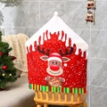 Detail of Christmas reindeer chair cover with Warm Wishes sign and white pom-pom - Elk Style