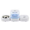 Automated 3-in-1 pet feeder with stainless steel bowl and water dispenser in blue and white - Water Dispenser with Single Bowl (Blue)