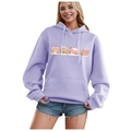 Women's lavender fleece hoodie with Christmas gingerbread house print and drawstring - S / Tops / Light Purple-Gingerbread House Print