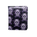Kurze Geldbörse mit lila Sugar-Skull-Print und sicherem Reißverschluss - Zucker-Totenkopf Kurz