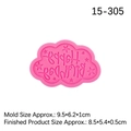 Rosa Wolken-Silikonform mit Happy Birthday- und Sternmustern für DIY-Backen und Harz - Rosa