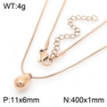 Roségoldene Tropfen-Halskette mit Schlangenkette und glattem geometrischem Metalldesign - Roségoldene Halskette (KN281705-KFC)