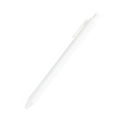 Minimalist white plastic retractable ballpoint pen with clip in Morandi color style - White