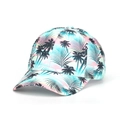 Tie-dye baseball cap featuring tropical palm tree silhouettes and sunset gradient print - Palm Tree Beach Sunset Style (56#)