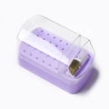 Portapunte per unghie viola a 30 fori con coperchio trasparente e spazzole di pulizia - Viola