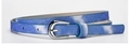 Detailed close-up of blue sequin glitter belt with polished silver pin buckle - 87 / Smudge Sky Blue