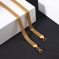 Pulsera de malla en acero inoxidable dorado con textura metálica y acabado pulido - Dorado