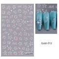 Adesivi per unghie marini dettagliati con motivi laser a conchiglia e stelle marine blu - Gold-013 (Stella Marina Conchiglia in Rilievo Rosa Blu)