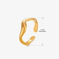 Gold star and moon stainless steel ring with adjustable 1.7CM open band design - Gold (479 Style) / 1.7cm (Adjustable)