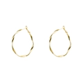 Golden spiral hoop clip-on earrings with textured circular twist design for women - Gold / Stud (S925 Silver Pin)
