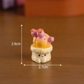 Miniature resin orange cactus figurine in a beige smiley face pot, size 3.9cm x 2.7cm - No. 7 Expression Yellow Pink