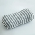 Multifunctional memory foam lumbar pillow in grey and white striped fabric - Jersey Cotton-Striped (Standard-No Liner)