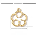 Detailed parameter view of 25mm gold hollow flower charm in stainless steel for jewelry - VG232x3/Hollow Flower