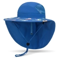 Cappello parasole blu per bambini con protezione per il collo e asciugatura rapida - 1-6 Anni (Regolabile) / Blu Reale