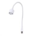 Lámpara de uñas UV LED USB blanca portátil con cuello flexible y cabezal cilíndrico - Enchufe USB / Blanco