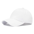 Gorra de béisbol blanca rígida de tela de malla transpirable con visera curvada clásica - Blanco
