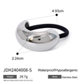 Waterproof silver stainless steel C-shaped hair cuff with dimensions and weight info - C-Shape Hair Tie (Large) / Silver