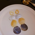 Boucles d'oreilles pendantes géométriques en acrylique à motif marbré jaune et gris - Clous à Gland Irréguliers Chaîne Ovale (19#)
