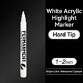 Single white acrylic paint marker with 2mm tip and permanent quick-dry waterproof ink - White Hard Tip Single