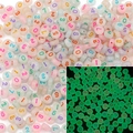 Luminous acrylic flat round beads with colorful numbers for DIY bracelet making - Number Glow Translucent & Colorful