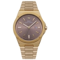 Men's business quartz watch with gold stainless steel strap and dark brown dial - Gold Dial Gold Strap (S1111G-GD-GD-SSG)