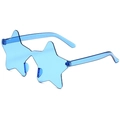 Frameless star-shaped sunglasses in transparent blue for trendy beach parties and events - Blue