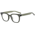 Green polarized square sunglasses with silver rivets and translucent frame style - C05 Army Green Clear Anti-Blue Light Glasses