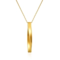 Collier minimaliste Mobius en or avec pendentif vertical en spirale en acier inox - Or avec chaîne