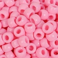 Bulk pack of bright pink plastic pony beads with large holes for DIY jewelry making - Pink
