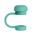 Mint green silicone flower straw cover cap compatible with 10mm Stanley tumbler straws - Green Cylinder