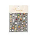 5D embossed nail art stickers featuring cute bear and rabbit tea party designs - Bear's Afternoon Tea-Embossed (to2563)