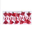 6er Set rot-weiß gestreifte Weihnachtsanhänger in Bonbonform mit goldenen Kordeln zum Aufhängen - Stil 6 Süßigkeiten (Gestreifte Bonbons 6er-Pack)